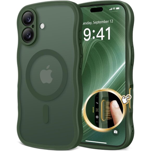 Women Deep Green Iphone 17 Pro Max Case Full Camera Protection Mag Safe - Picture 1 of 9